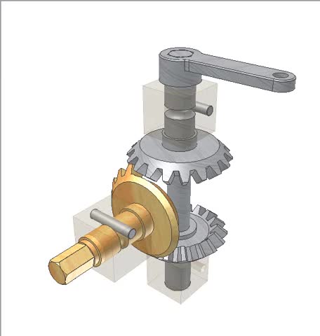 斜齿轮传动_31（锥齿轮往复运动）