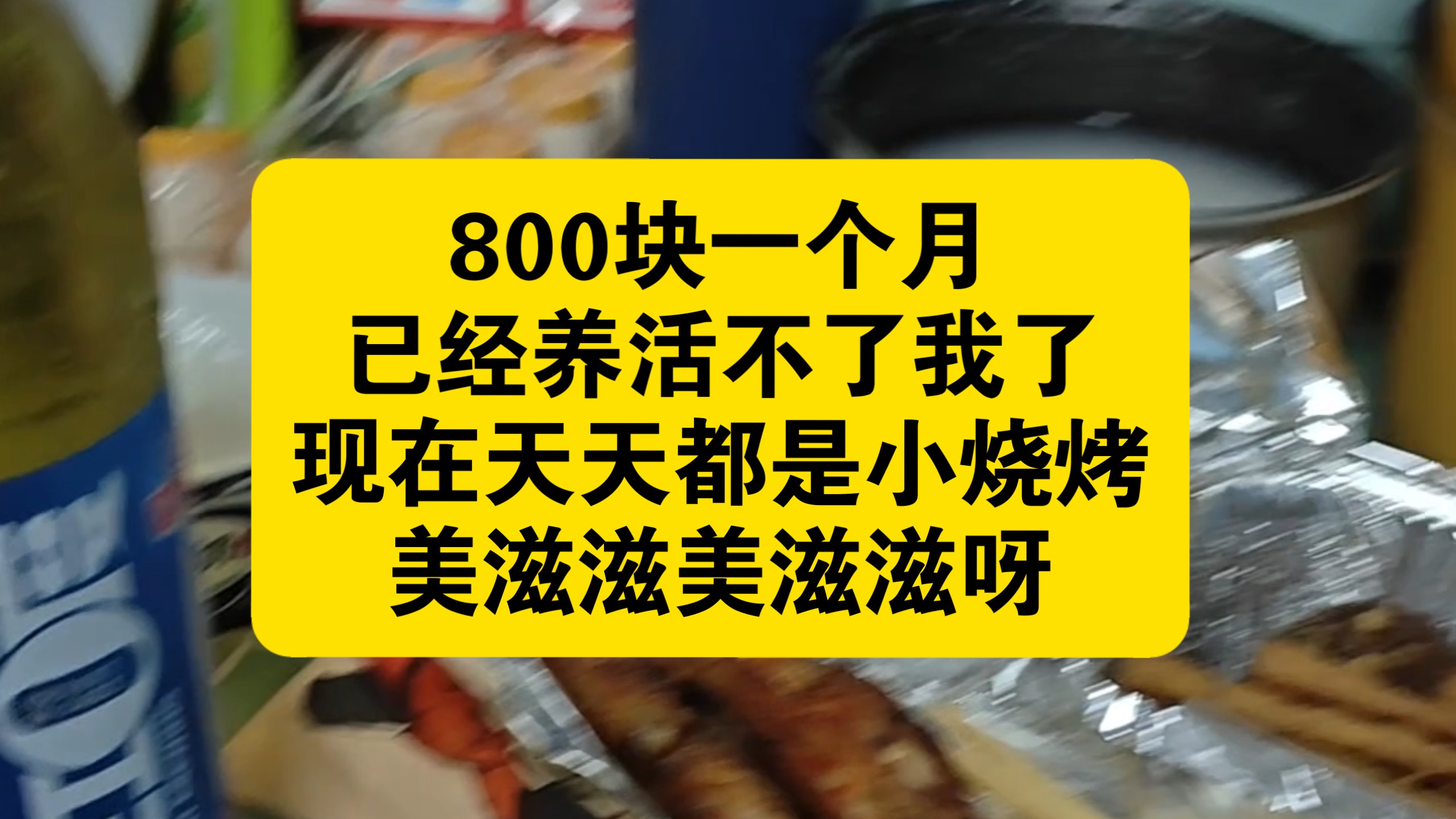 800块一个月，已经养活不了我了，现在天天都是小烧烤，美滋滋美滋滋呀