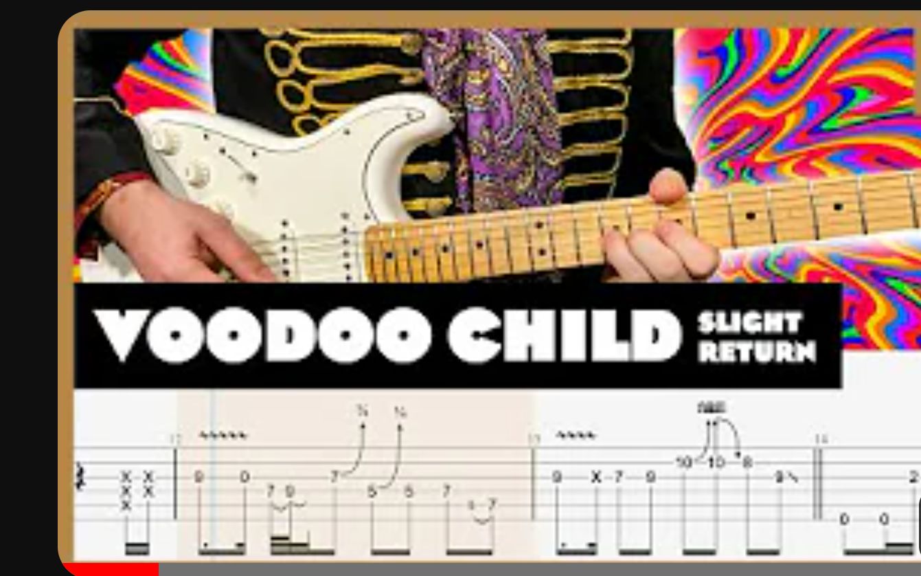 【吉他教程】Voodoo Child (Slight Return) Jimi Hendrix Cover 动态吉他谱哔哩哔哩bilibili