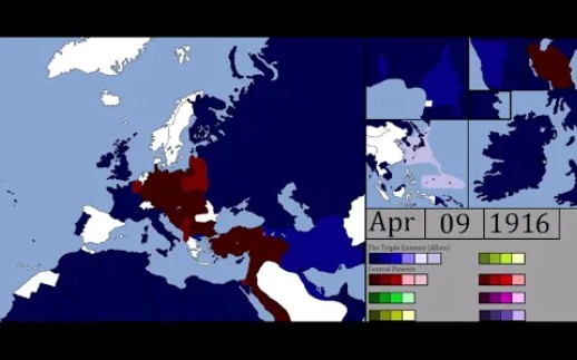 【历史地图】第一次世界大战，大战，每一天[1914-1918]