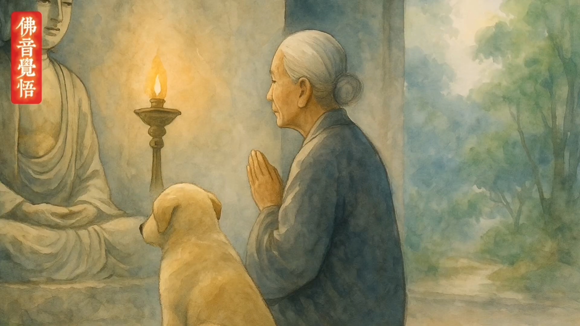 她饲养的灵犬，天天向佛像顶礼？佛陀说：那是她第五世的弟子