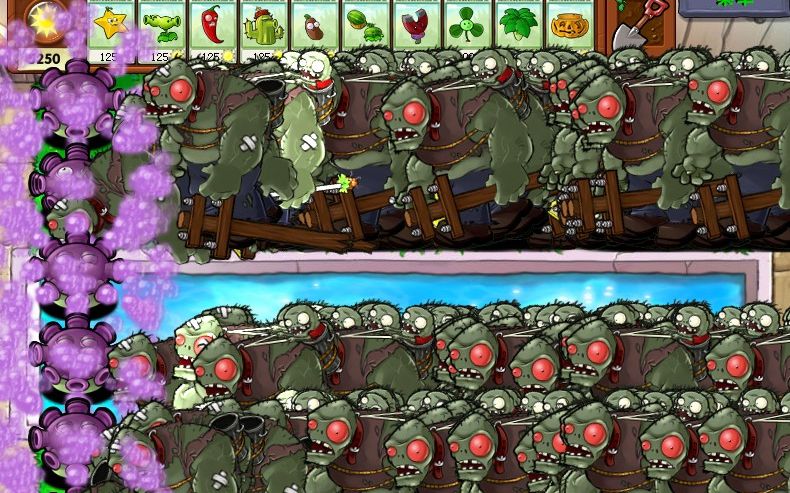 (深水柠檬糖)植物大战僵尸20个植物vs尸潮