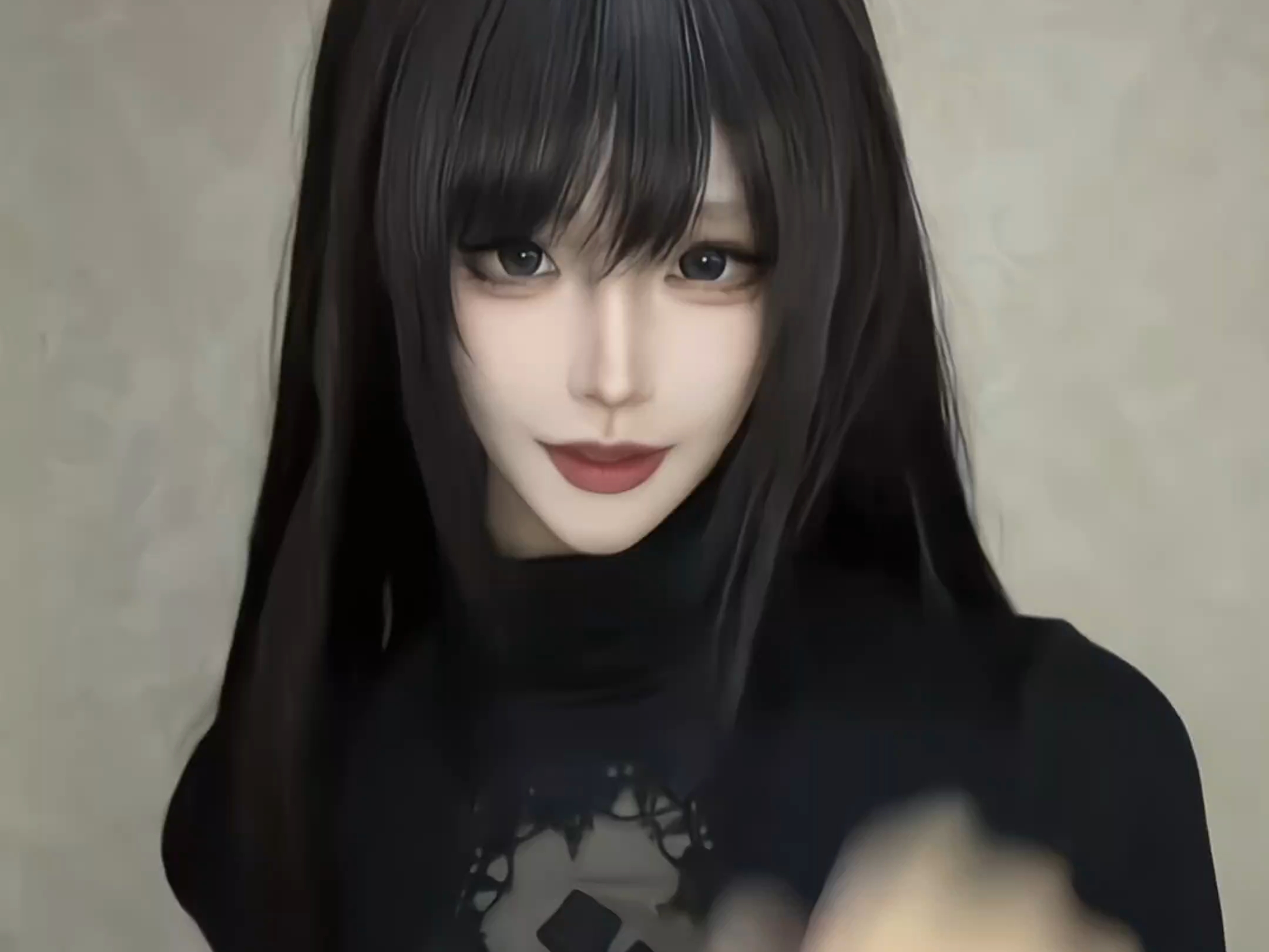 白菜对我笑 #黑长直 y