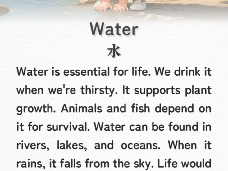 📚小学少儿每日英语晨读短文｜水