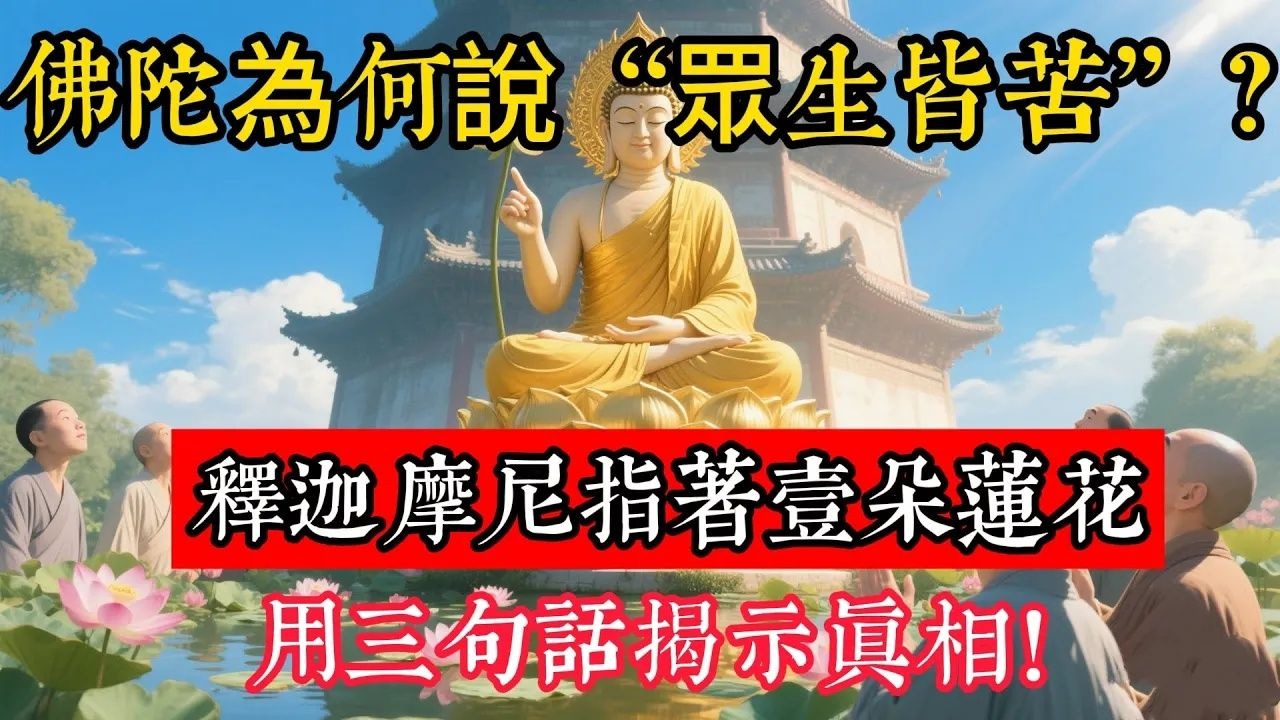 佛陀為何說“眾生皆苦”？釋迦摩尼指著壹朵蓮花，用三句話揭示真相！