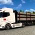 【欧洲卡车模拟2】开着DAF新车运送原木 被收费站的护栏打飞了