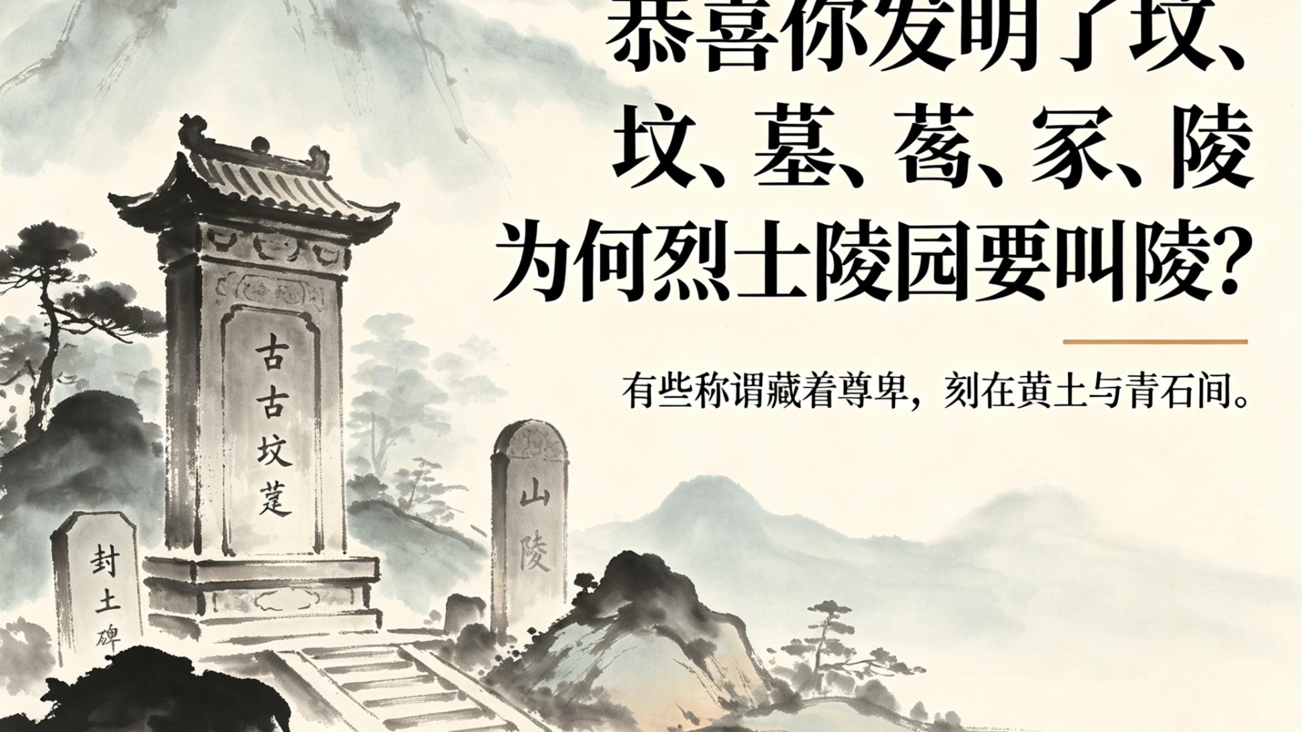 恭喜你发明了坟、墓、茔、冢、陵。为什么烈士陵园要叫陵？