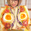 【自制熟肉】俄罗斯佐藤☆完美流心溏心蛋的多彩开放性三明治x20个