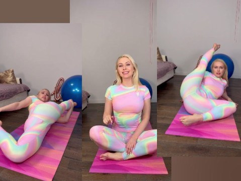 My favorite stretching position! Deep stretches in the apartment