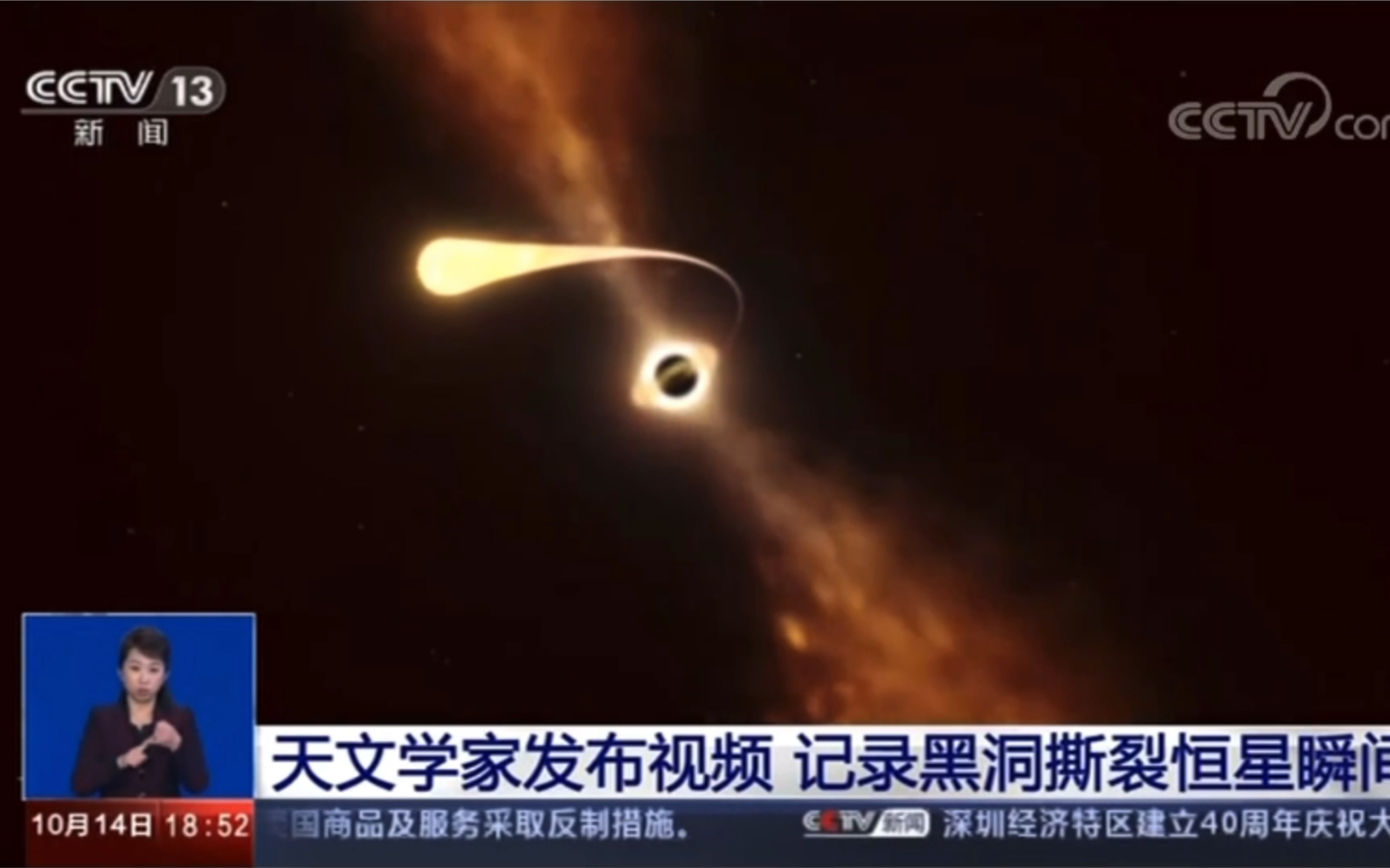 震撼！视频记录黑洞撕裂恒星瞬间！