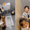 可爱！2名小学生躲在厕所偷吃零食，被老师当场发现后小表情亮了
