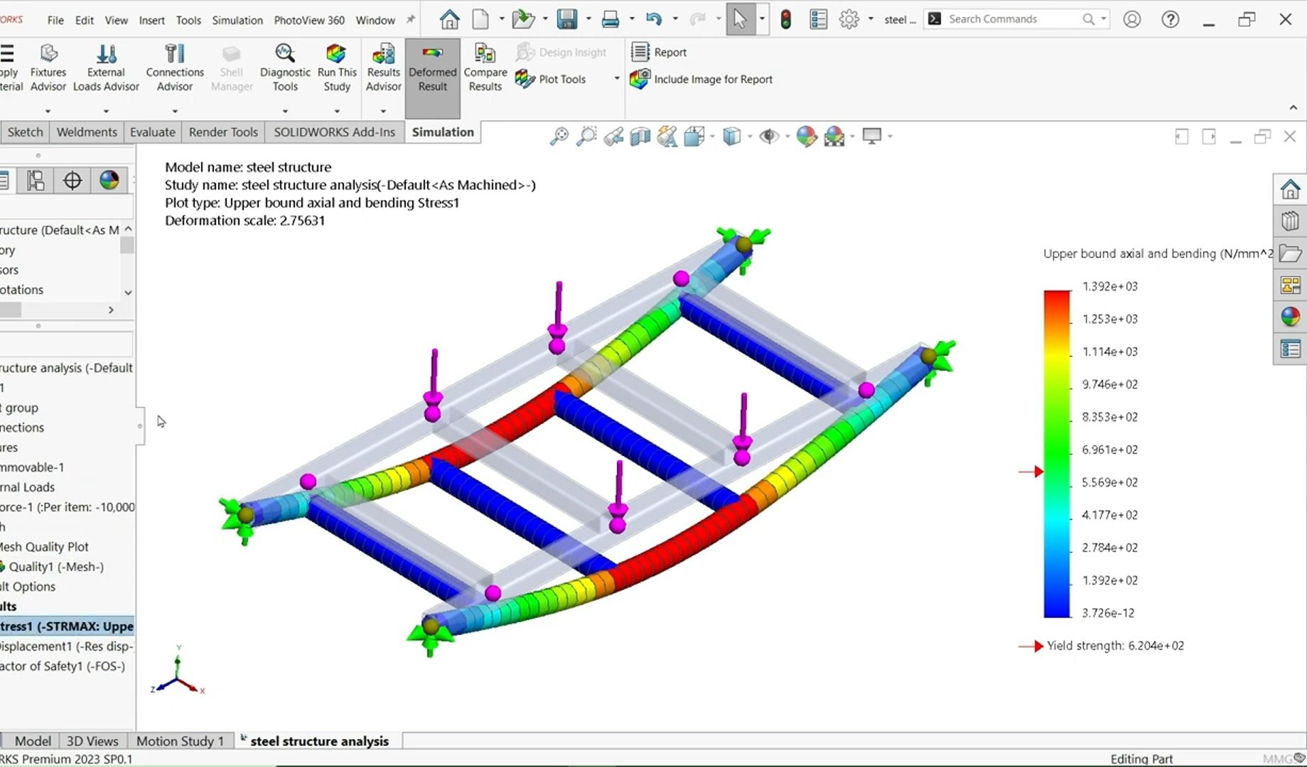 SW Simulation案例教程：焊接件与钢结构分析