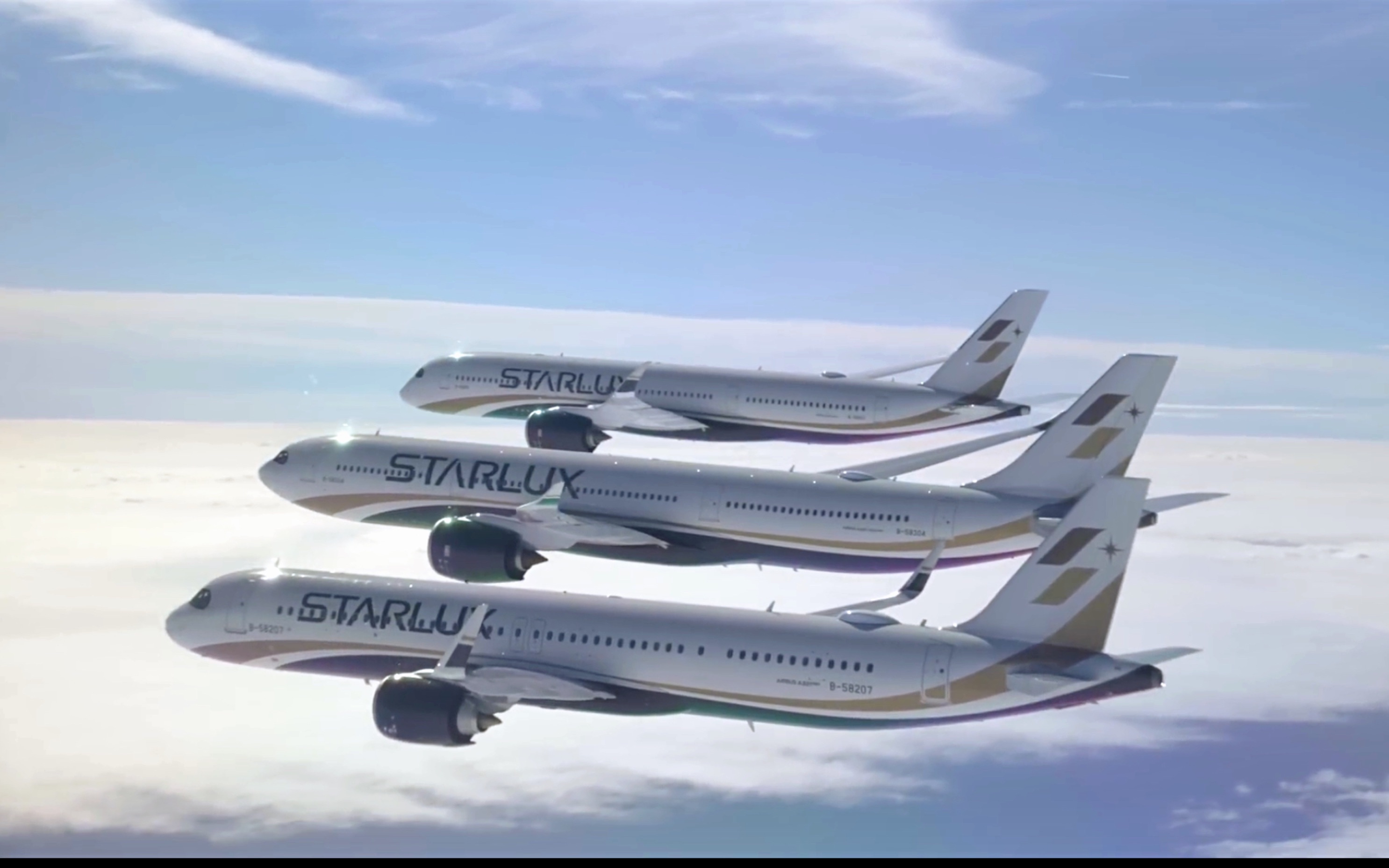 [空中大片]星宇航空客机编队飞行影片拍摄 a350-900 a330neo a321neo