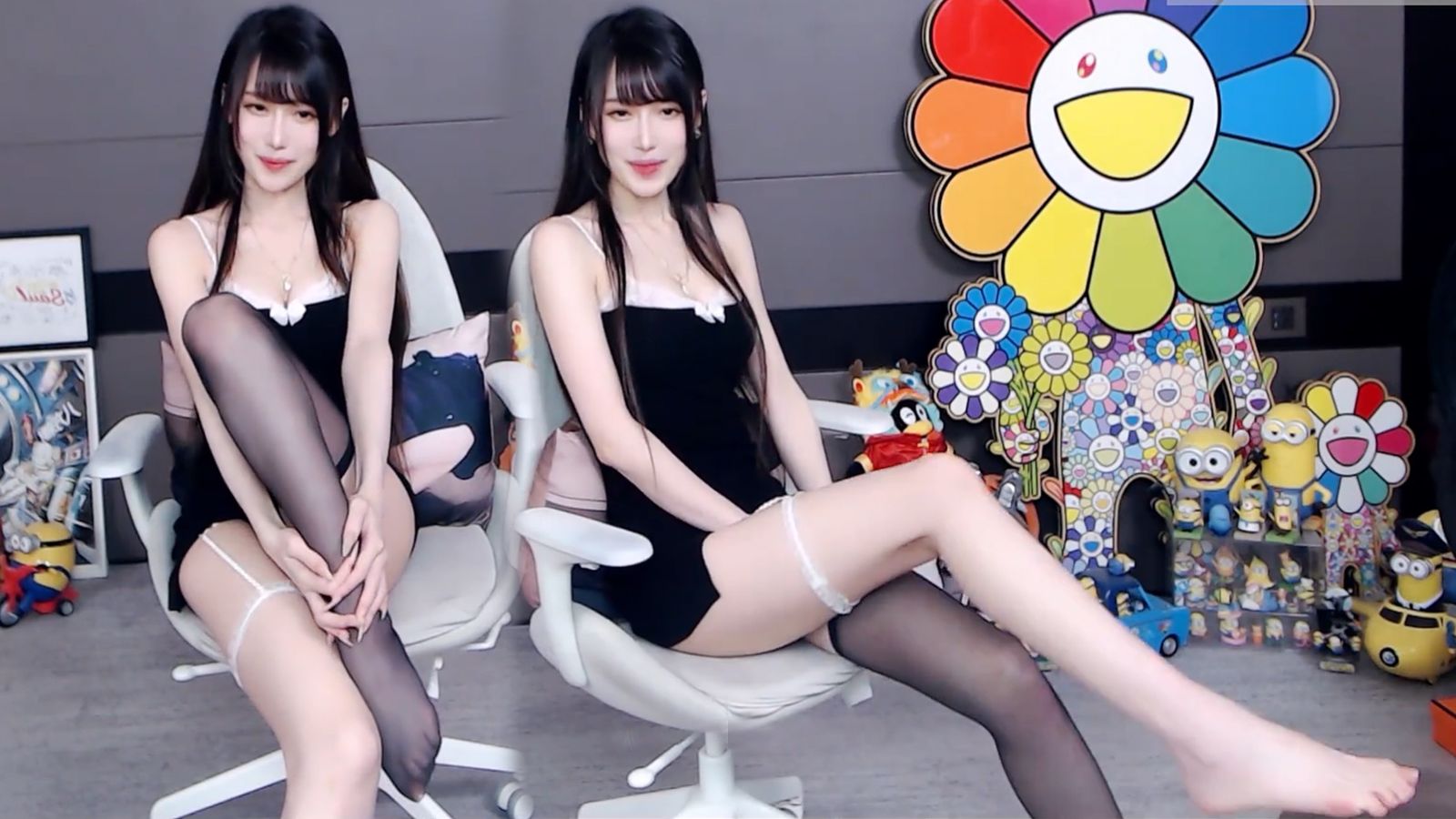 [腐团儿]黑白高跟双享,裸足+嗨丝