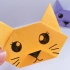 【动物折纸】超简单的猫咪折纸，一分钟折纸教程