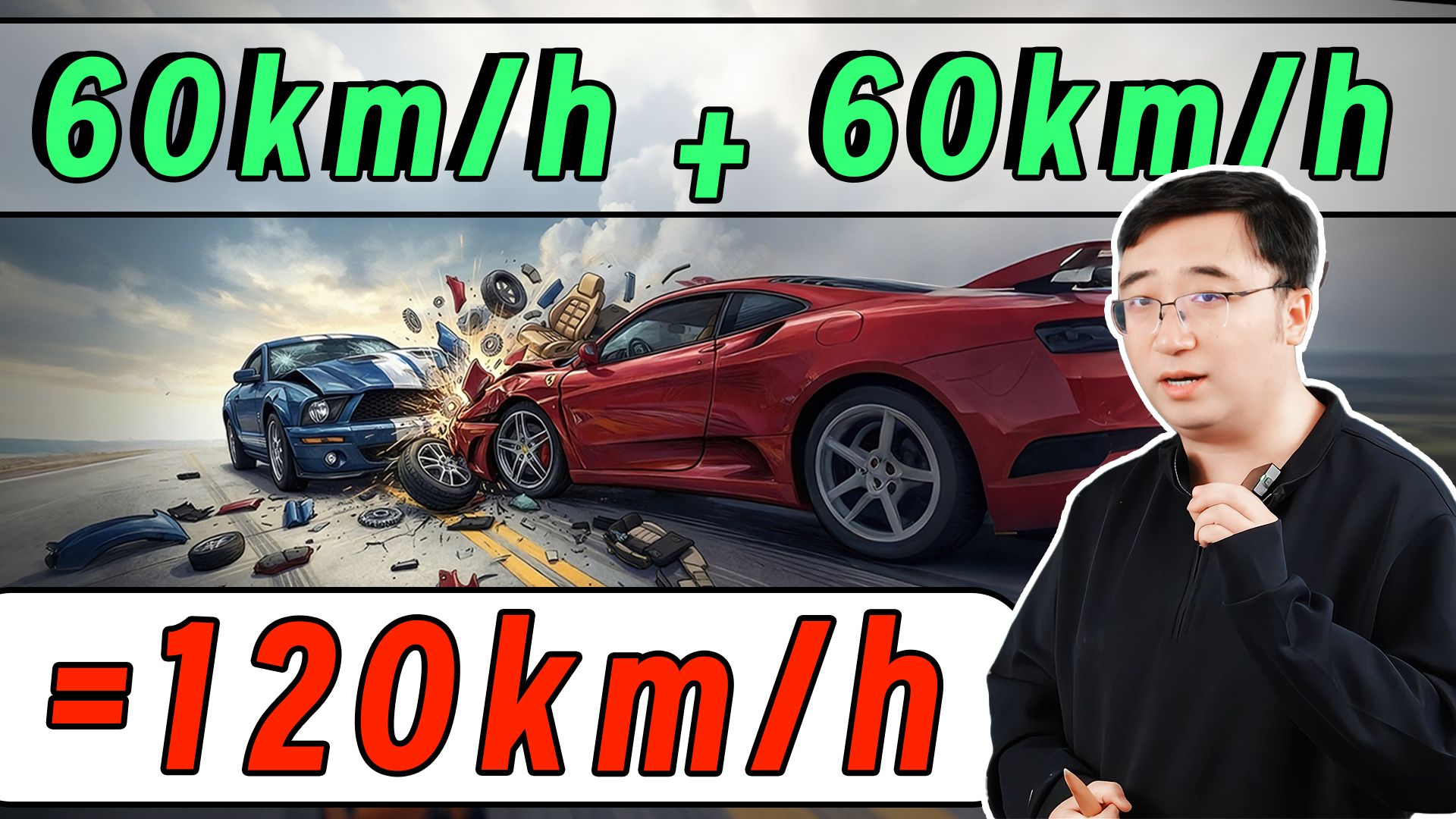 两辆车60km/h对撞，和一辆车120km/h撞墙，效果一样吗？