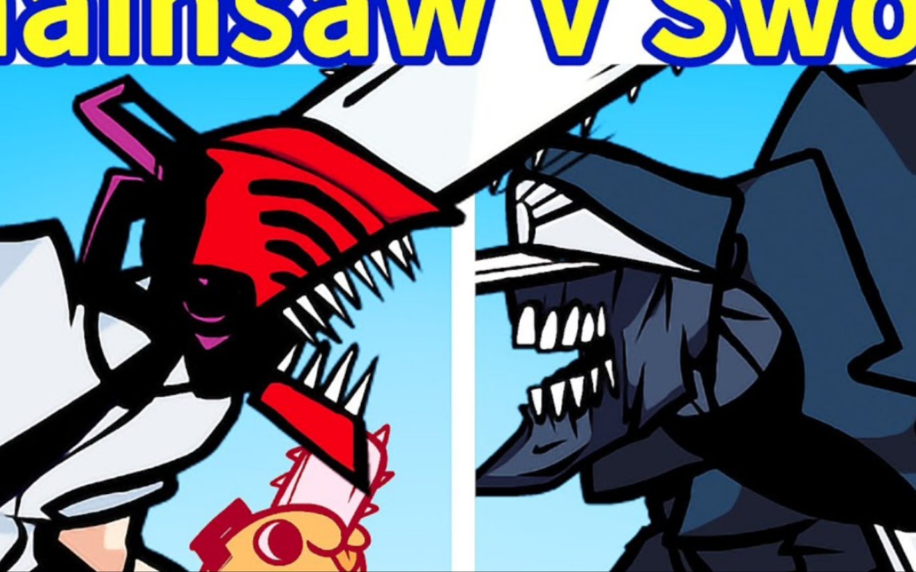Friday Night Funkin'_电锯人 电次VS 刀之恶魔 _Chainsaw VS Sword_ -FNF Mod_Manga Mod