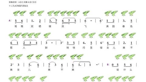 女儿情陶笛曲谱_陶笛12孔女儿情曲谱(5)