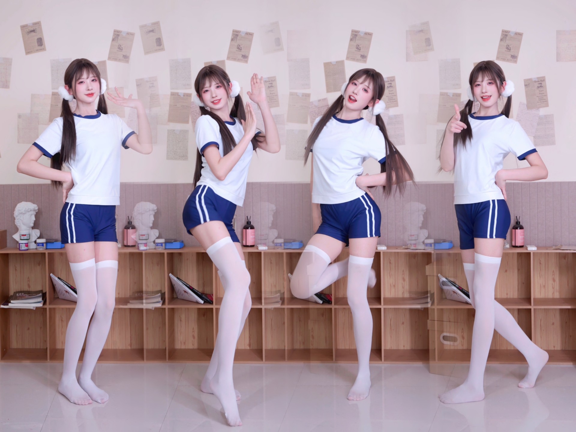 QQ弹弹白丝裸足双马尾小兔子 bopeepbopeep