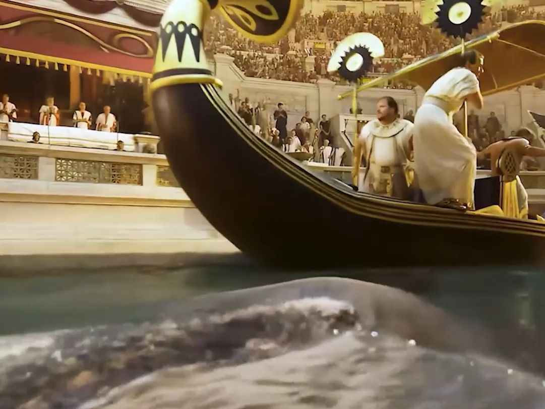 一条鳄鱼朝小船袭来，船上的胖子为了活命将同伴推进海里喂鱼《将死之人》