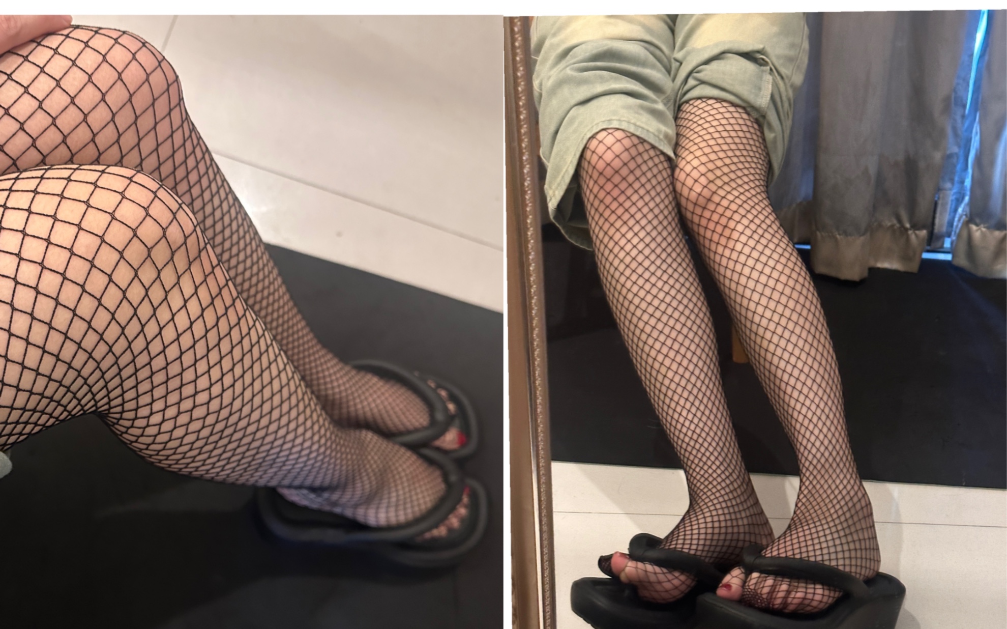 Come on, fishnet stockings and cleats really do go well together. Try black silk next time.