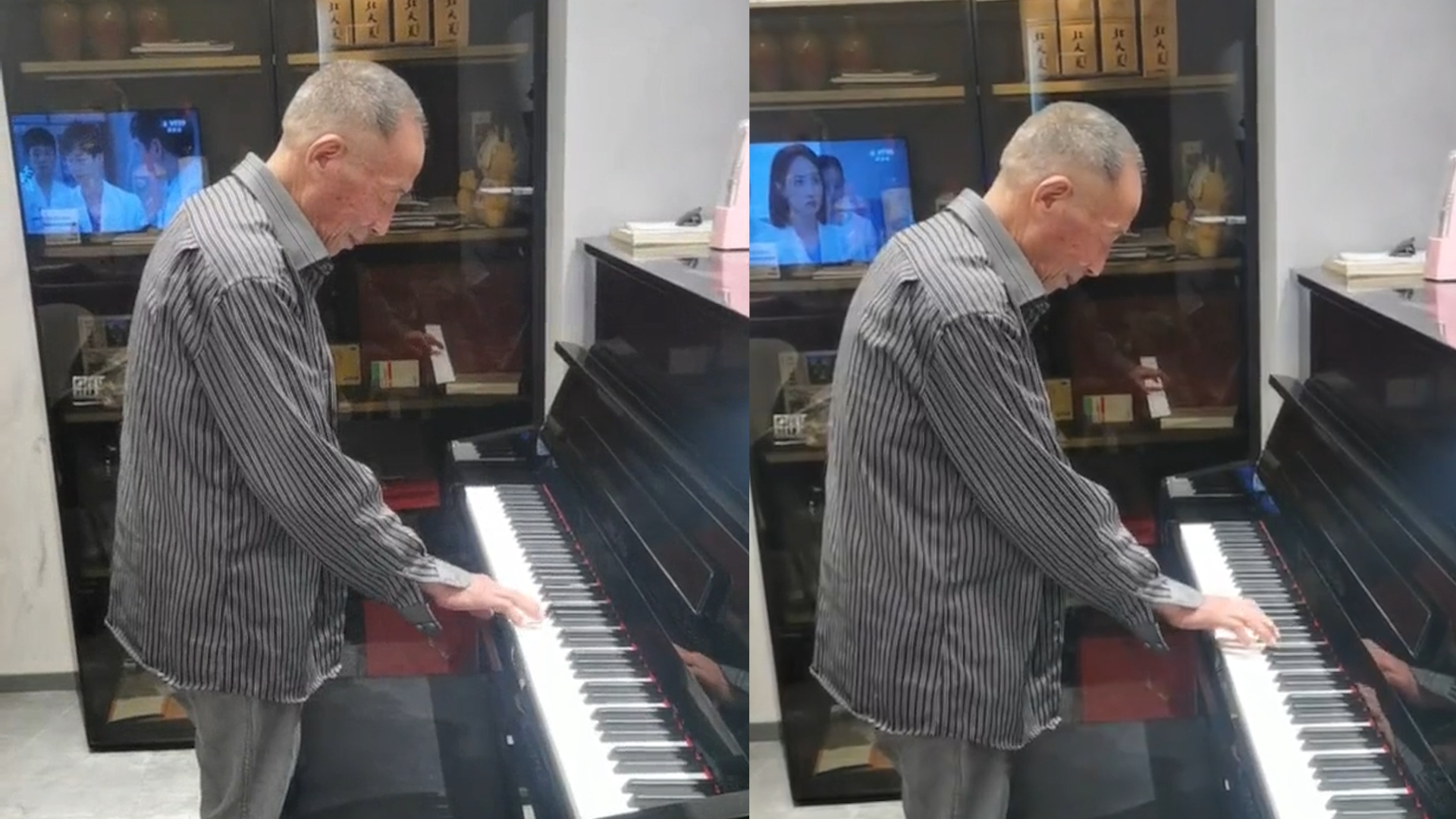 老人酒后突然到钢琴旁随手弹奏一曲，儿子惊呆：他种了一辈子地