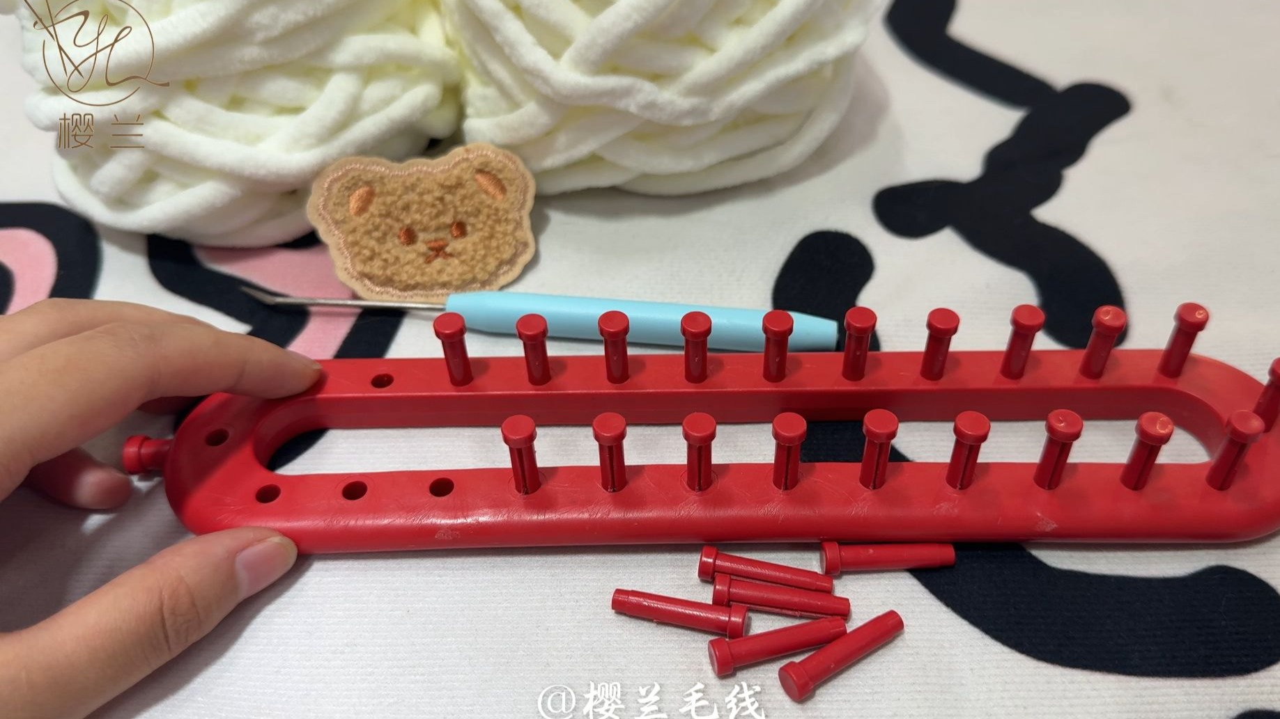 冰条线围巾材料包（小猫小鱼小熊小新小羊等通用款）