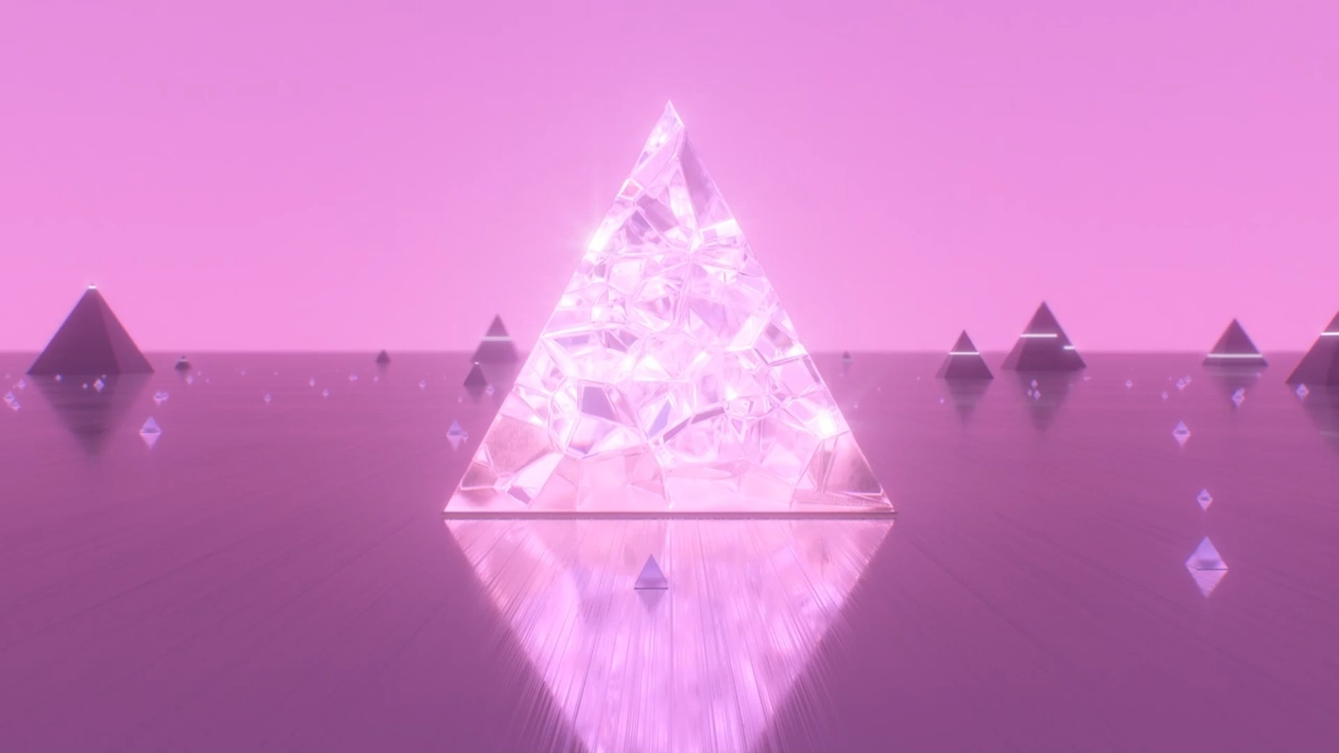 【舞台背景】5分钟的粉色水晶三角锥动画❤️ 浪漫梦幻舞蹈晚会年会循环动画