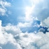 k3307 炫酷蓝天白云云层穿梭动画特效视频素材
