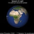 光的速度，每秒可绕地球七圈半。