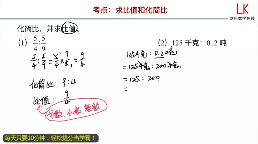 小升初总复习：求比值和化简比（610051）