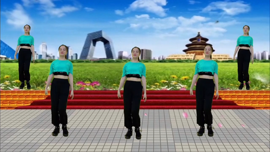 跳出自信，跳出美丽，动感有氧健身操《天美地美中国美》易学好看
