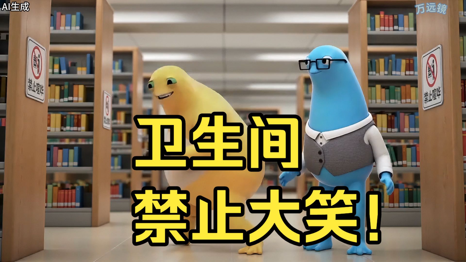 图书馆，但卫生间里不能笑