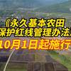 《永久基本农田保护红线管理办法》公布，任何单位和个人不得擅自调整、占用或改变用途！10月1日起施行