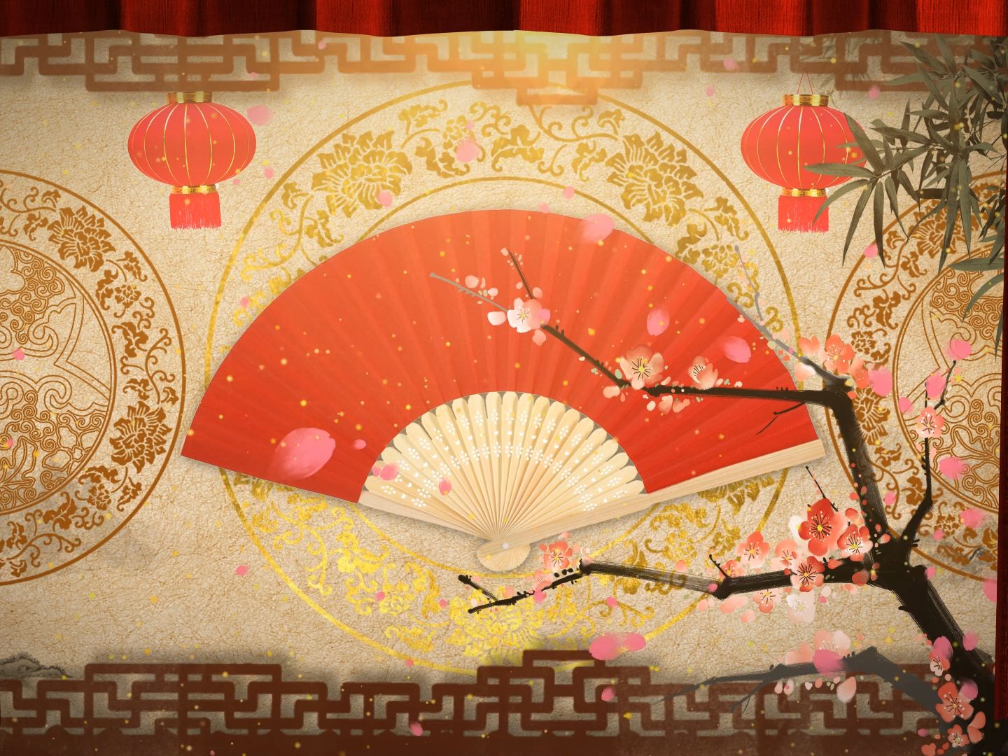 (so35)中国风相声小品背景(有音乐)背景LED大屏幕视频素材2