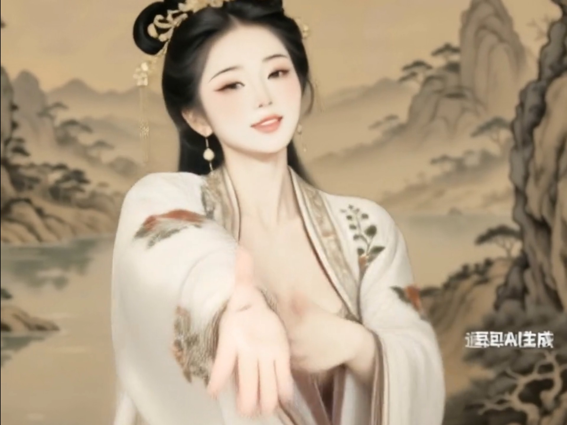 大方的画中美人