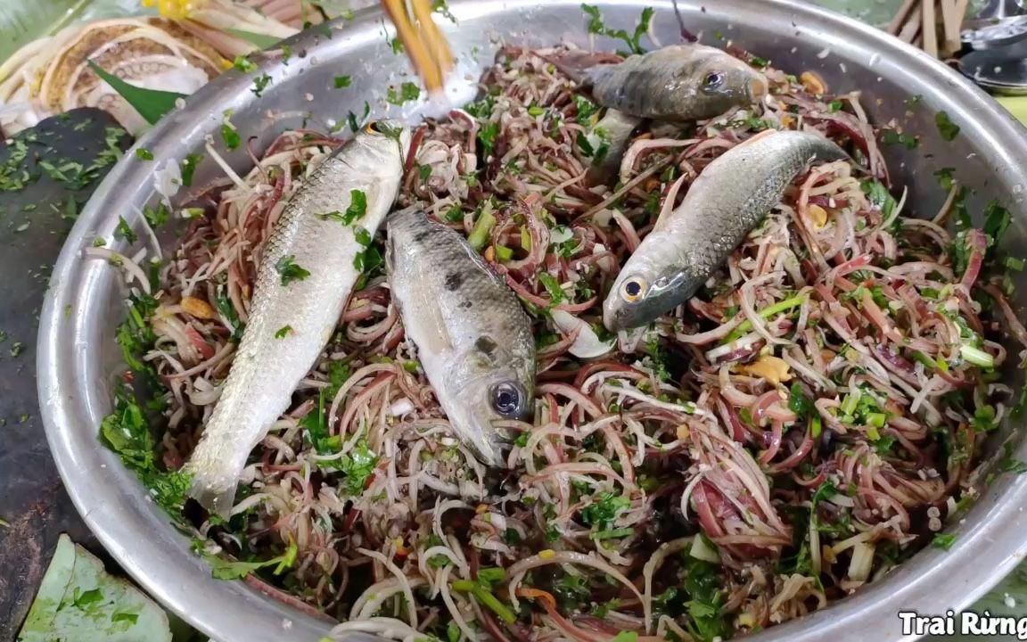 泰国美食，农村生活小伙，做泰国正宗最古老的鱼生非常美味