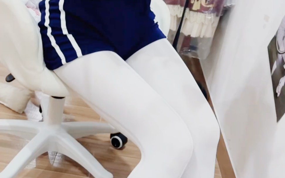 Gymnastics uniforms with white socks are awesome.
