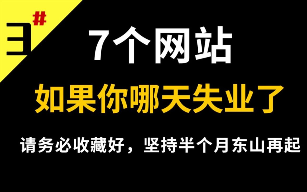 如果你哪天失业了,请务必收藏好这7个网站,坚持半个月东山再起 2.2万播放 ⷥ“”哩哔哩bilibili