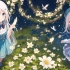 【AI绘画】白毛loli，双子，花海，绝美蓝色lolita