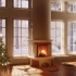 ?????????❄️阳光明媚的宽敞书房｜温馨的白色圣诞氛围｜壁炉声｜8h｜白噪音 环境音