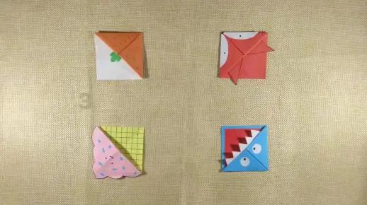 【折纸】3分钟教你做四种超萌的书签！