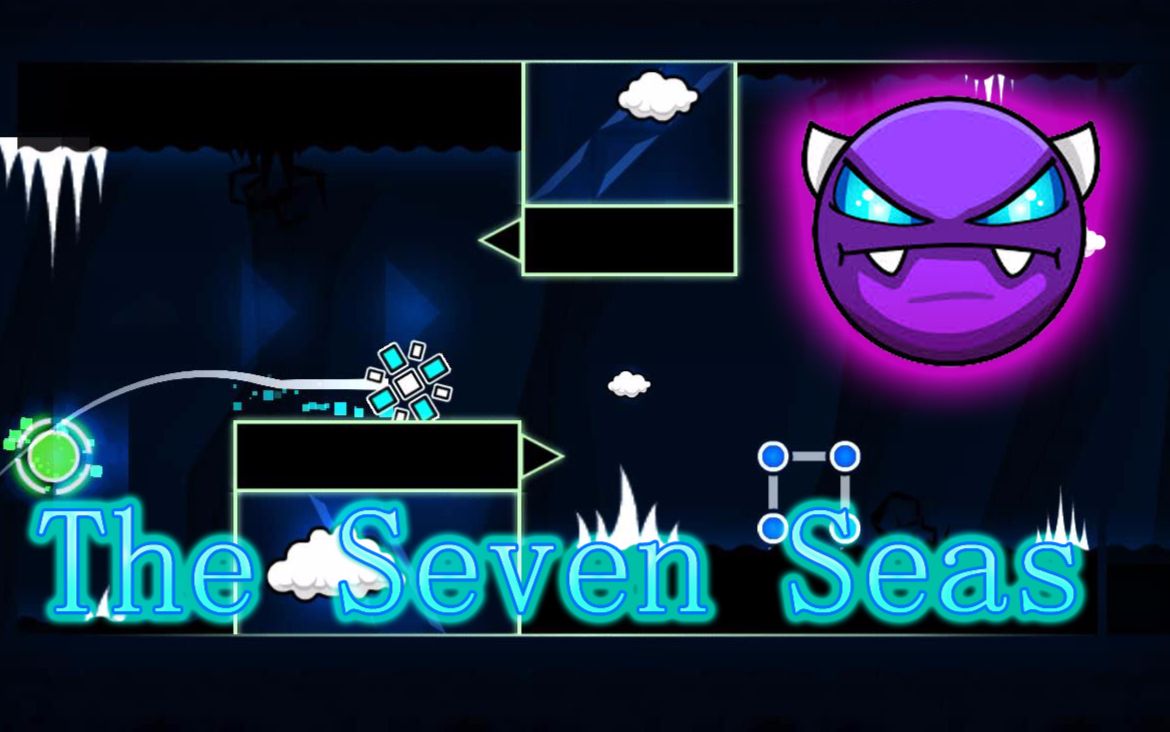 几何冲刺geometry dash 10星简单恶魔关the seven seas(the 7 seas)嘘