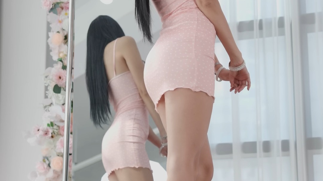 Polka-dotted Pink Mini Dress, Habin, Pocket Girls, 하빈, 포켓걸스