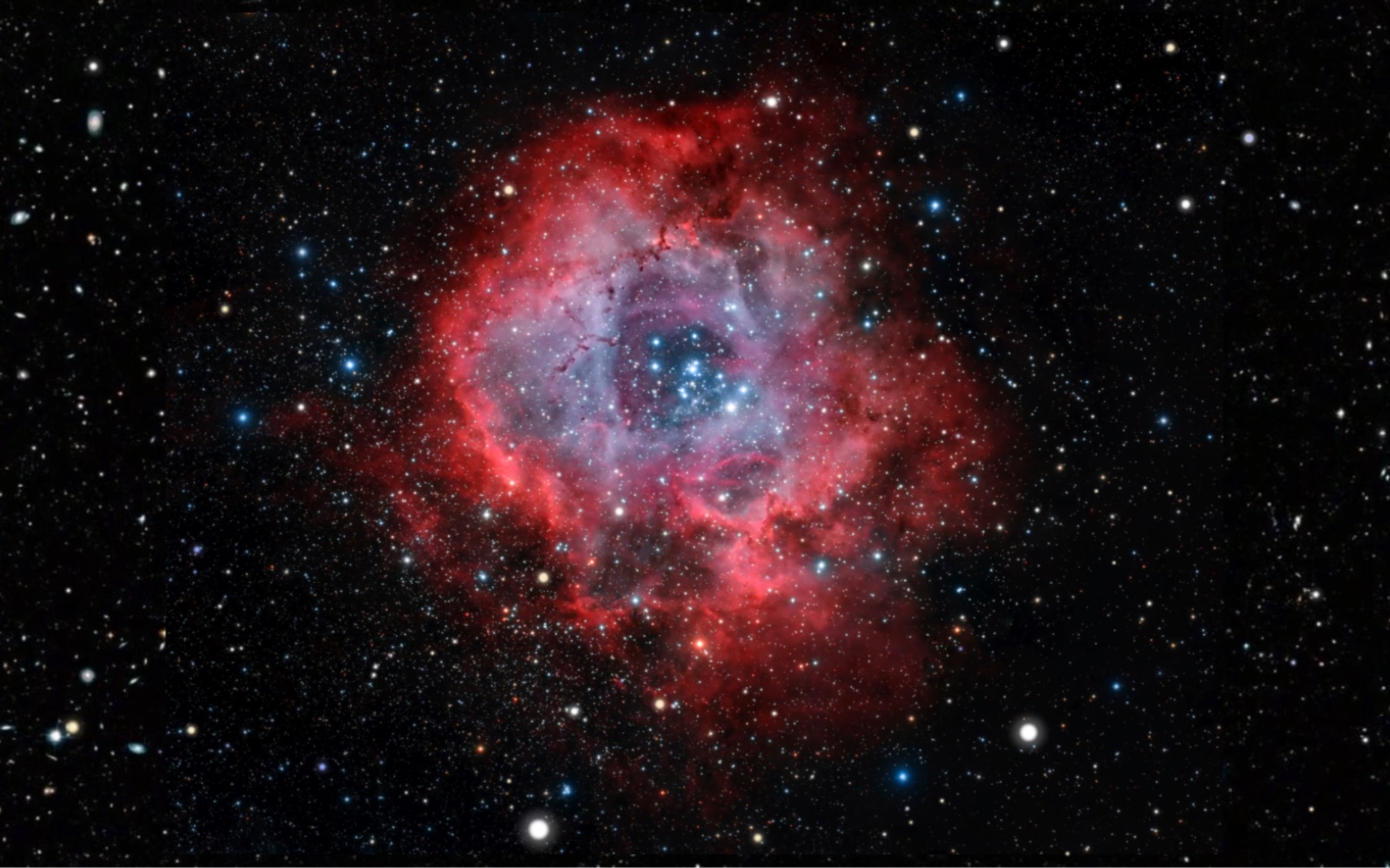 “我拍摄宇宙的终极浪漫 上了CCTV-9，NGC2237 玫瑰星云。”安久的星空奇旅