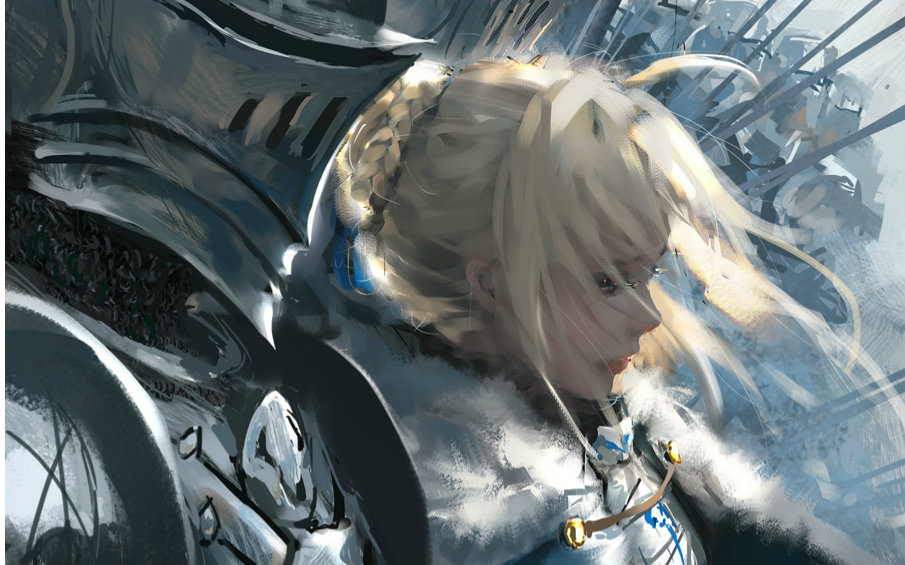 【绘画过程】阿尔托利亚·潘德拉贡&兰斯洛特(1p蓝saber,2p白