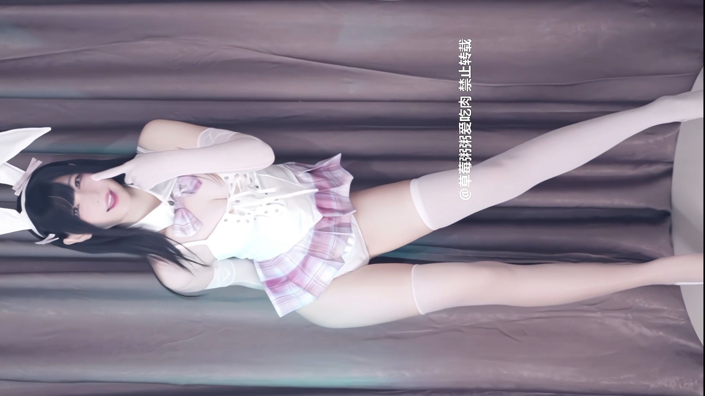 Pure white rabbit girl