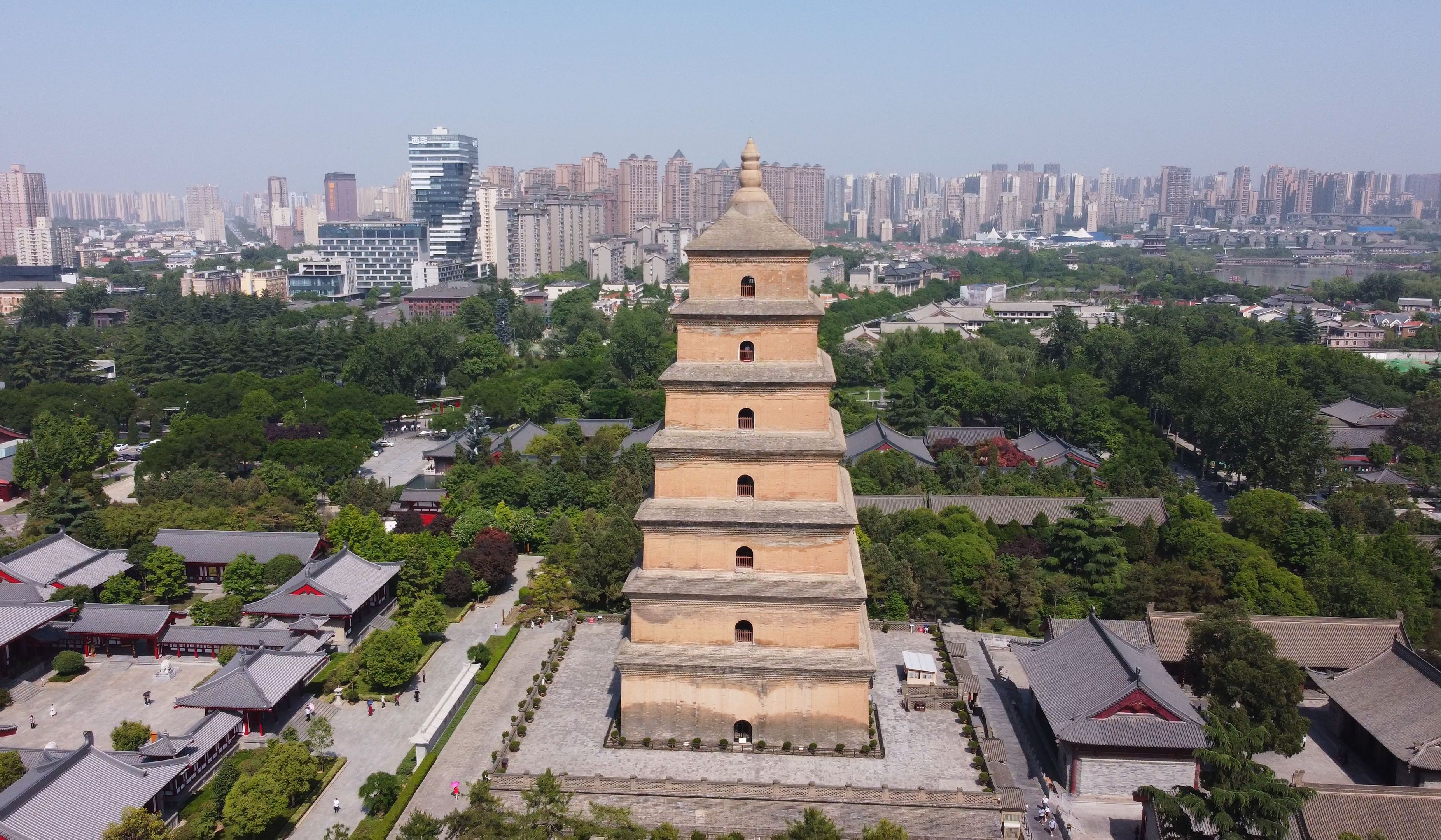西安 大雁塔 大慈恩寺 航拍