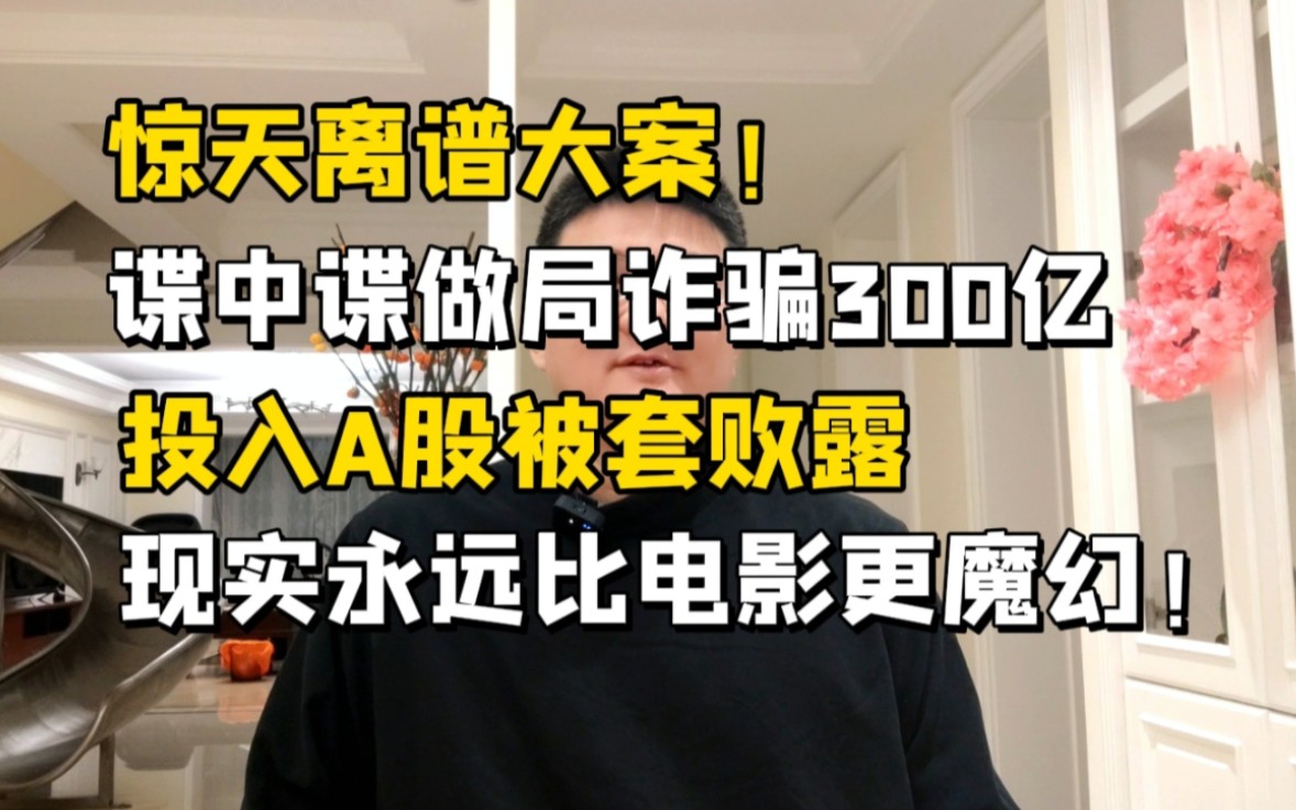 惊天离谱大案!设局诈骗300亿,投入A股被套败露,现实太魔幻了!哔哩哔哩bilibili