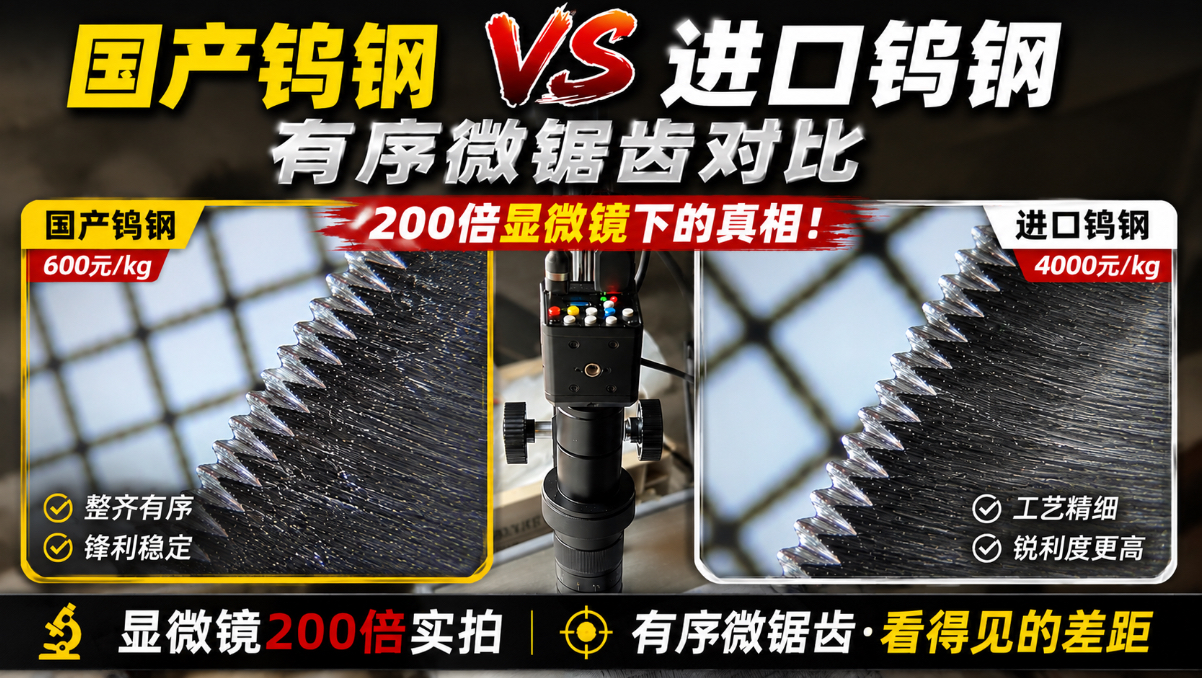 国产钨钢VS 进口钨钢！200倍显微镜看有序微锯